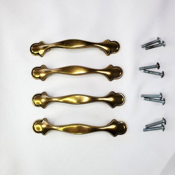 Amerock Other - VTG Amerock Brass Ornate Cabinet Handle Drawer Pull Rustic Finishes Regency